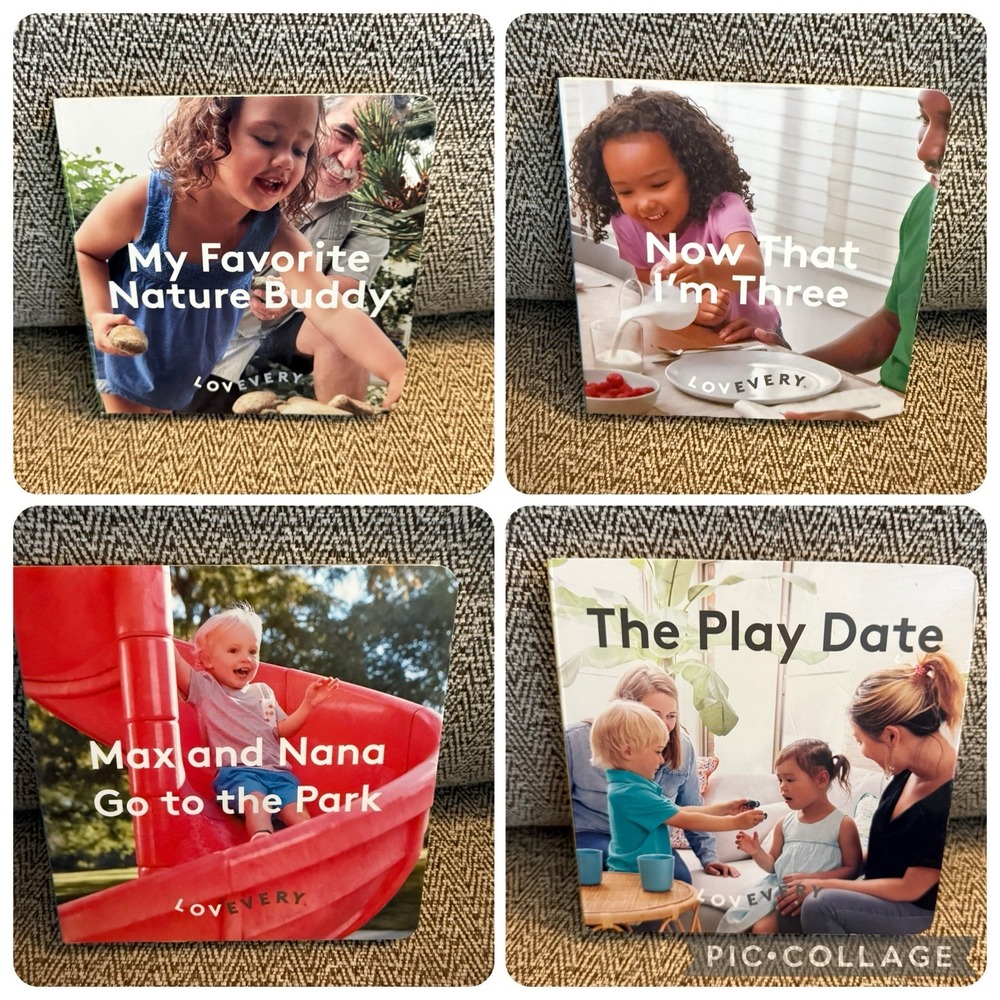 Set of 4 Lovevery Hardcover Board Books For Preschool Toddler Children Kids